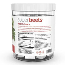 Humann SuperBeets heart chews jar back label with supplement facts table