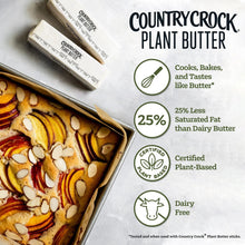 Plant butter sticks package with cooks, bakes, and tastes like butter icons.