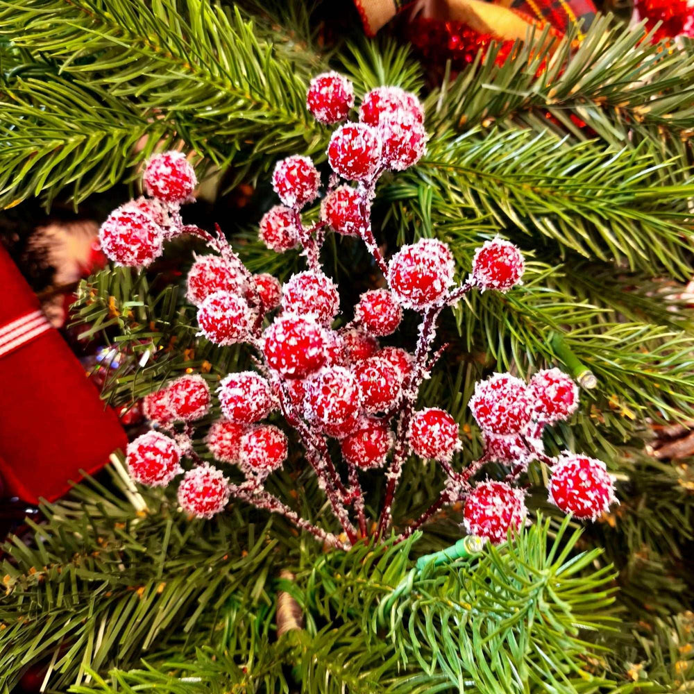 Frosted Berries Christmas Clip Ornament, Red, 9", by Holiday Time - USA MEGA SHOP
