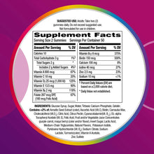 Supplement Facts label on Centrum Women Multigummies gummy vitamin container