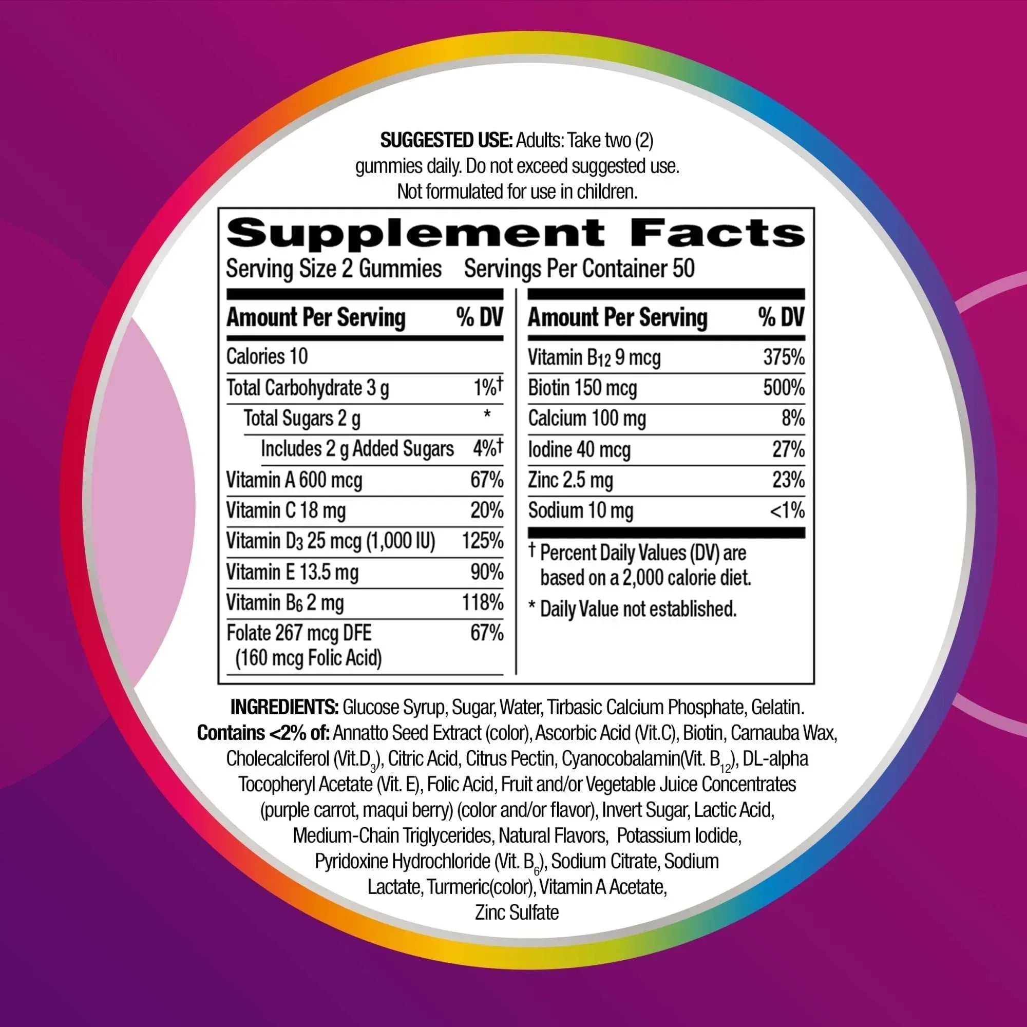 Centrum Multigummies Womens Gummy Vitamins, Multivitamin With Vitamin A, B & C, Assorted Fruit, 100 Count