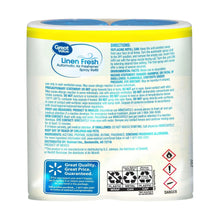 Twin pack automatic air freshener spray refill back panel with directions and hazard icons