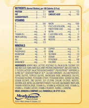 Enfamil Neuropro nutrition facts panel with ingredients and vitamins list