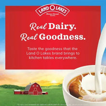 Land O'Lakes half-and-half creamer box back panel with red dairy message