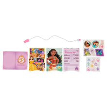 Kids travel passport booklet with stickers, tickets, and destination cards