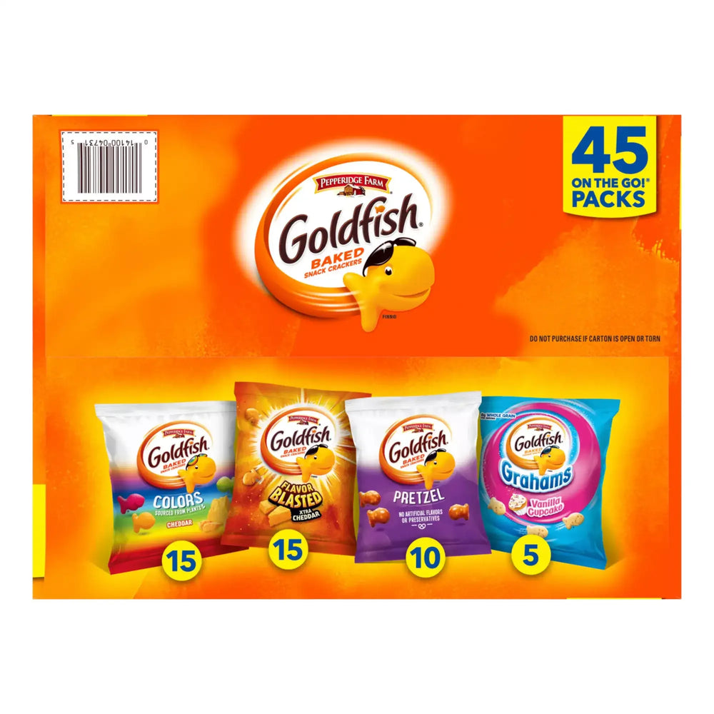 Goldfish Crackers Sweet & Savory Variety Pack Box, Single-Serve Snack Packs, 45 ct. - USA MEGA SHOP