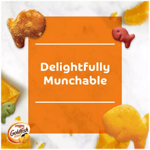 Goldfish promotional card with text reading “Delightfully Munchable”