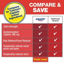 Compare & save chart for extra strength acetaminophen caplets and fever reducer