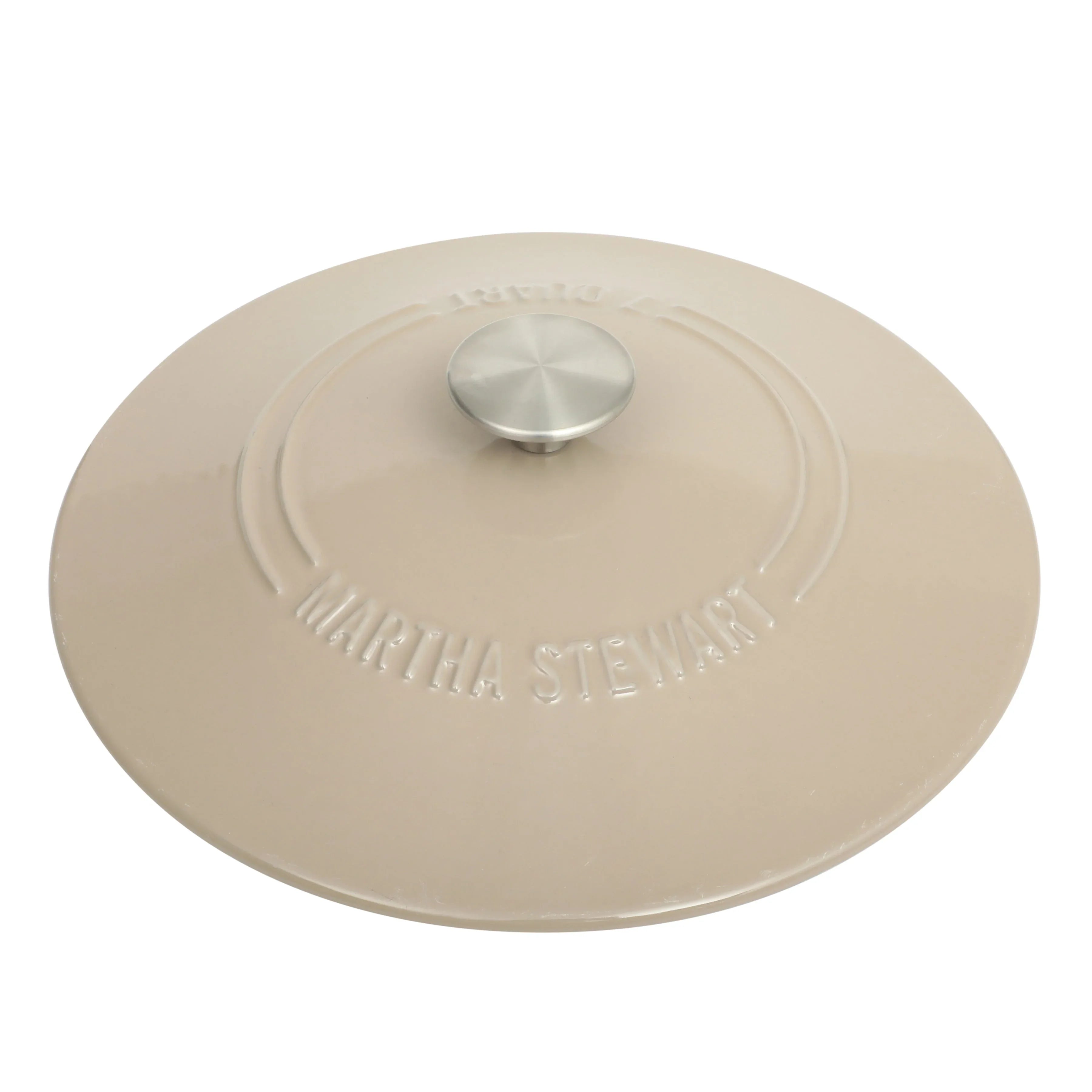 Martha Stewart Everyday Eastwick 7 Quart Enamel on Cast Iron Dutch Oven Taupe - USA MEGA SHOP