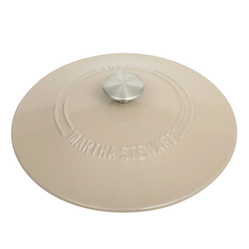 Martha Stewart Everyday Eastwick 7 Quart Enamel on Cast Iron Dutch Oven Taupe - USA MEGA SHOP