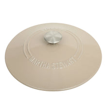 Taupe enamel cast iron Dutch oven lid with central knob