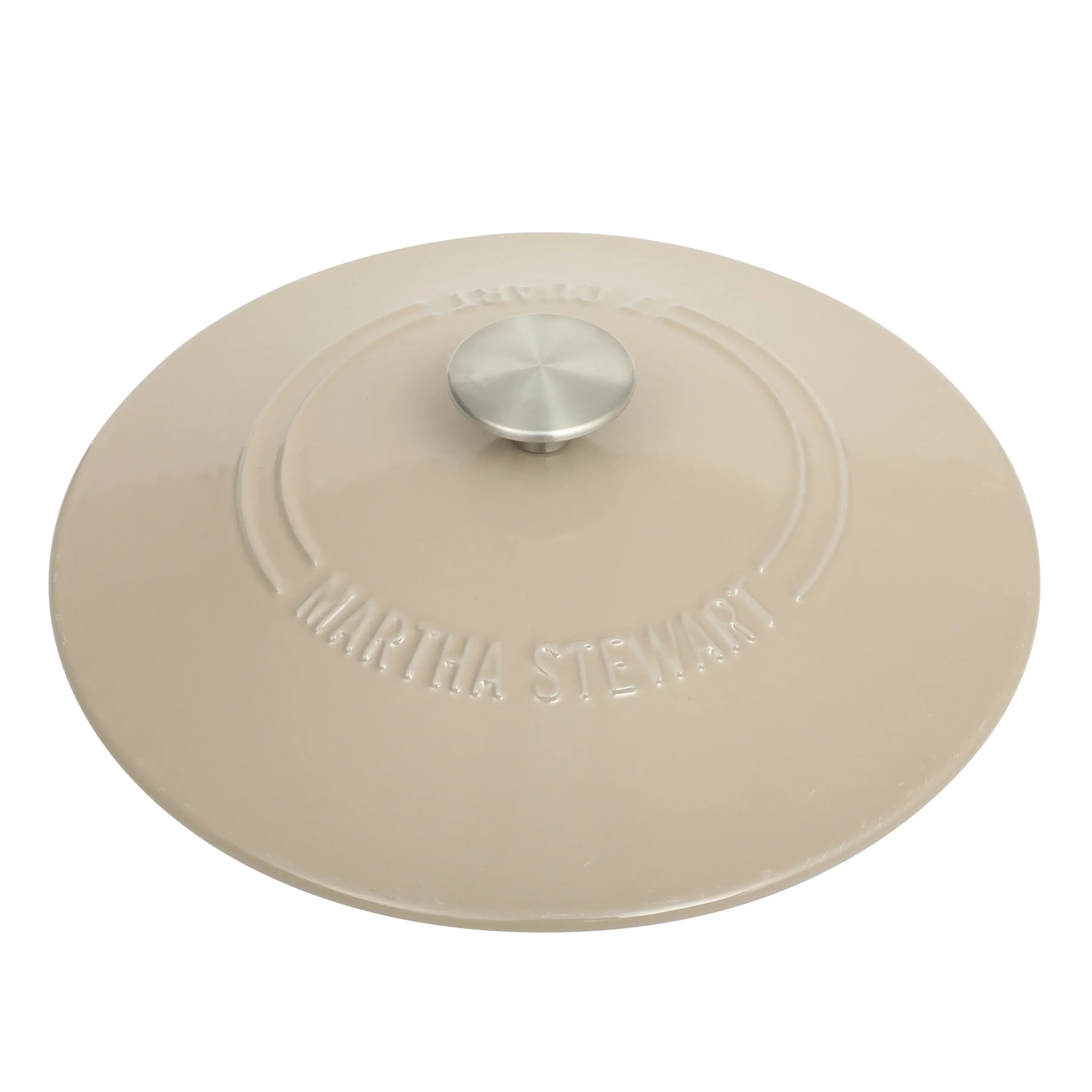 Martha Stewart Everyday Eastwick 7 Quart Enamel on Cast Iron Dutch Oven Taupe