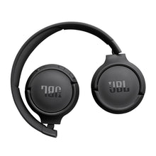 Black on-ear headphones with padded headband and ear cups, front view