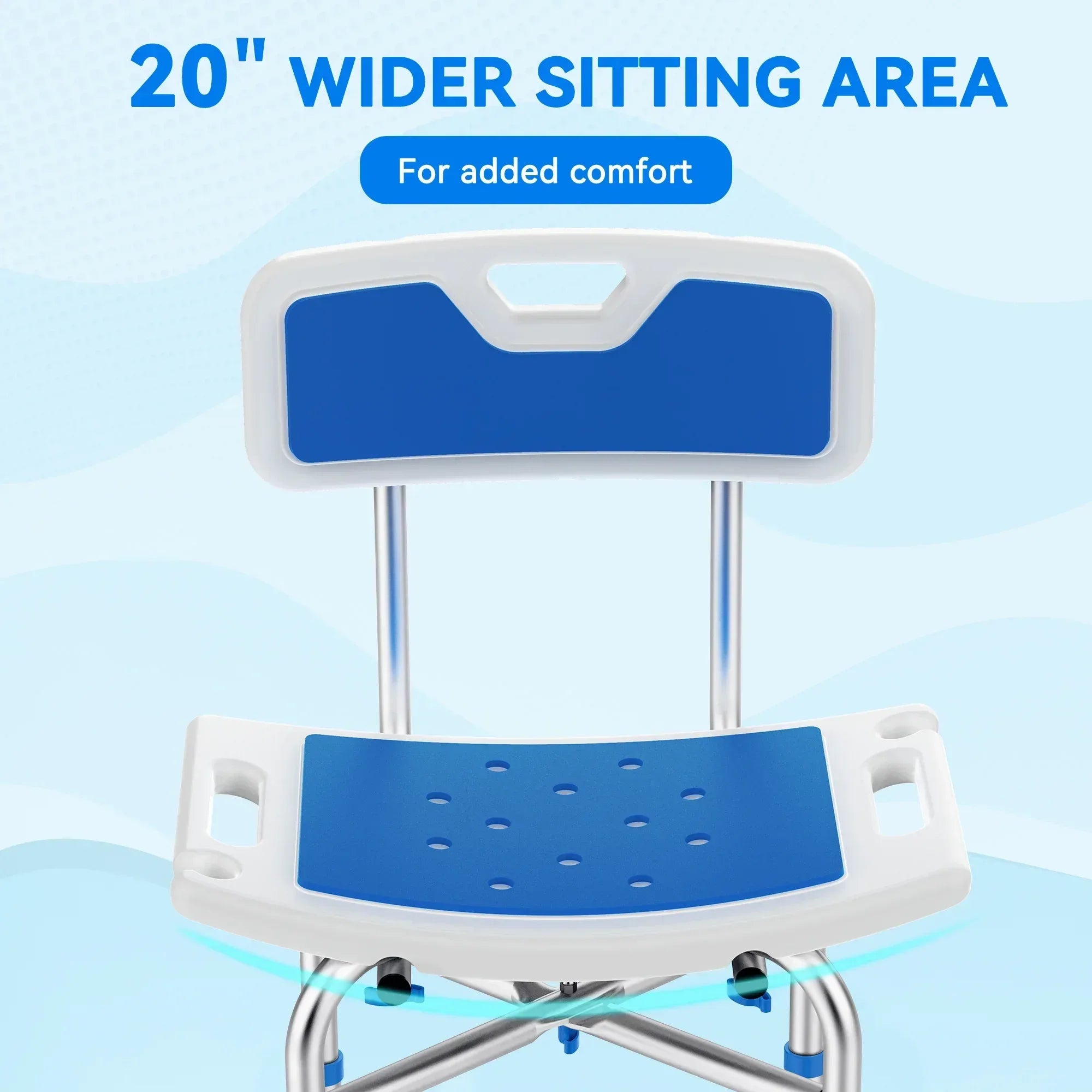 KEKOY Shower Chair with Back 500lb, Height Adjustable Bath Chair for Shower, Heavy Duty Bath Stool for Tub for Elderly, Senior, Handicap, Tool-Free Assembly