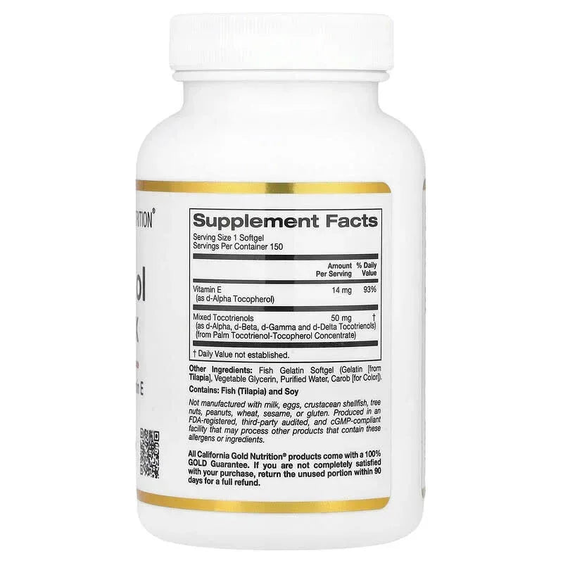 California Gold Nutrition, Tocotrienol Complex with Vitamin E, 150 Fish Gelatin Softgels