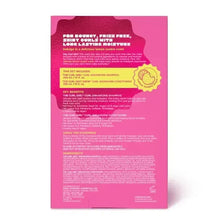 Curly hair shampoo and conditioner set, back package panel with text and icons