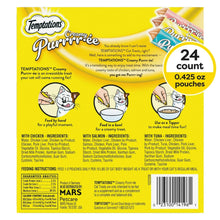 Temptations lickable puree cat treat box with 24 count and 0.425 oz pouches