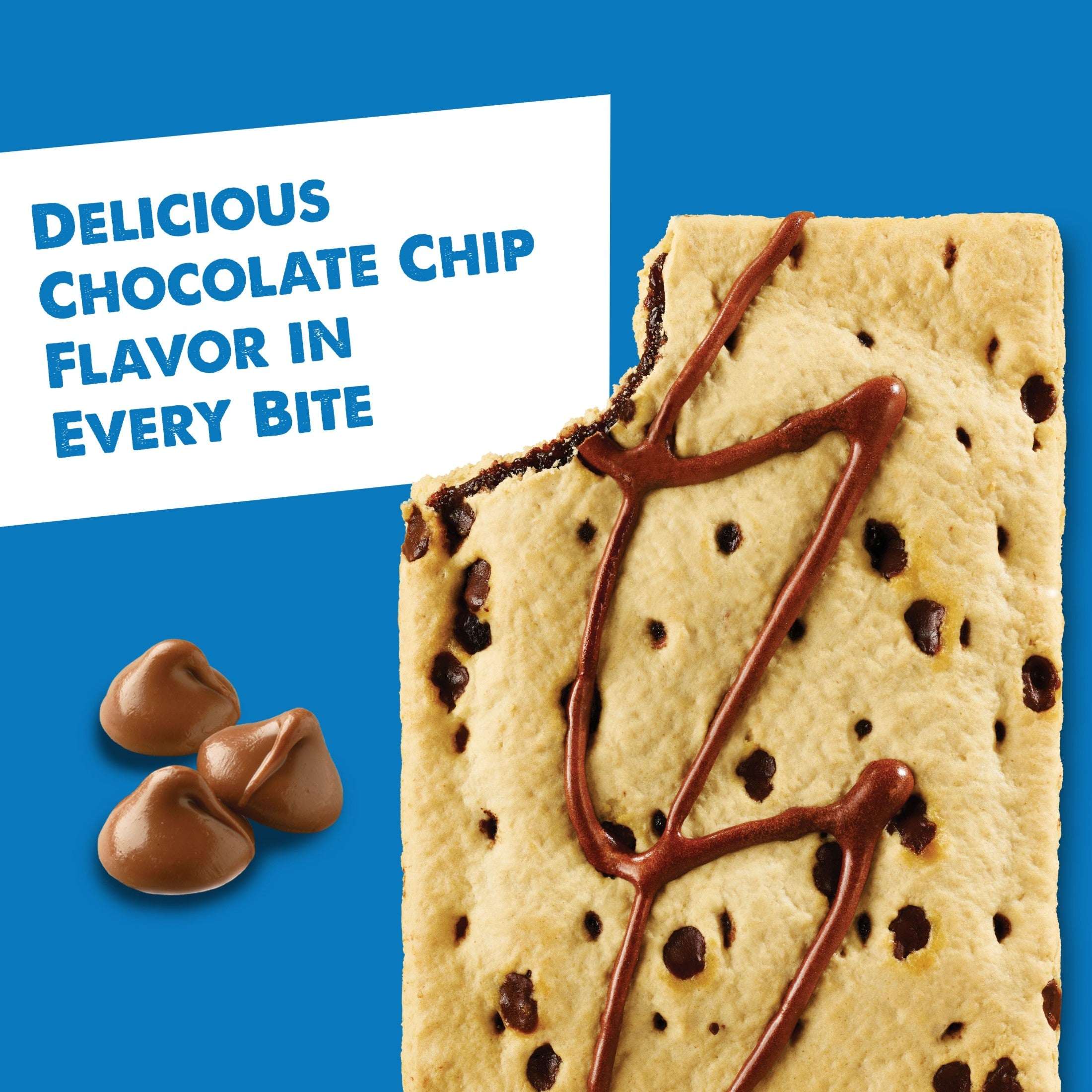 Pop-Tarts Chocolate Chip Drizzle Toaster Pastries, Breakfast Foods, Shelf-Stable, 27 oz (16 Count)