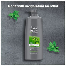 2-in-1 shampoo conditioner bottle with Fresh+Clean green label and menthol