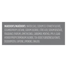 Shampoo and conditioner bottle back panel with ingredients list.