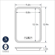 Natural aluminum cookie sheet, rounded-square tray with label, 9.6 in.