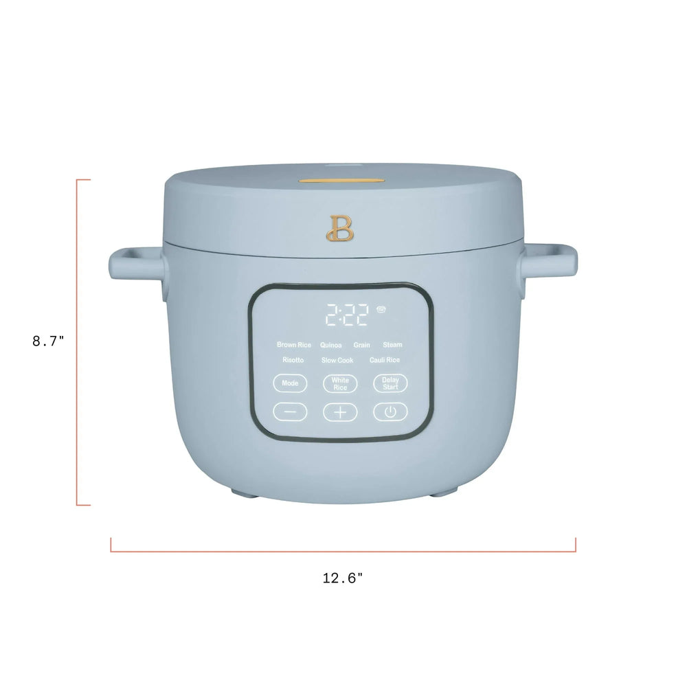 Beautiful 14-Cup Cooked, 6-Cups Uncooked Electric Rice and Grain Cooker, EverGoodâ„¢ Ceramic Nonstick Coating, Cornflower Blue by Drew Barrymore - USA MEGA SHOP
