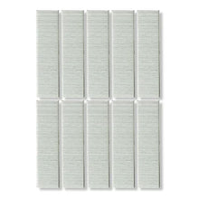 Silver metal staples arranged in rows, mini stapler refill