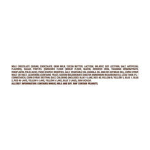 Back of candy bag showing ingredient text and barcode on a white panel