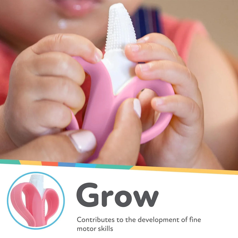 Nuby NanaNubs Banana Massaging Toothbrush for Infants, Pink - USA MEGA SHOP