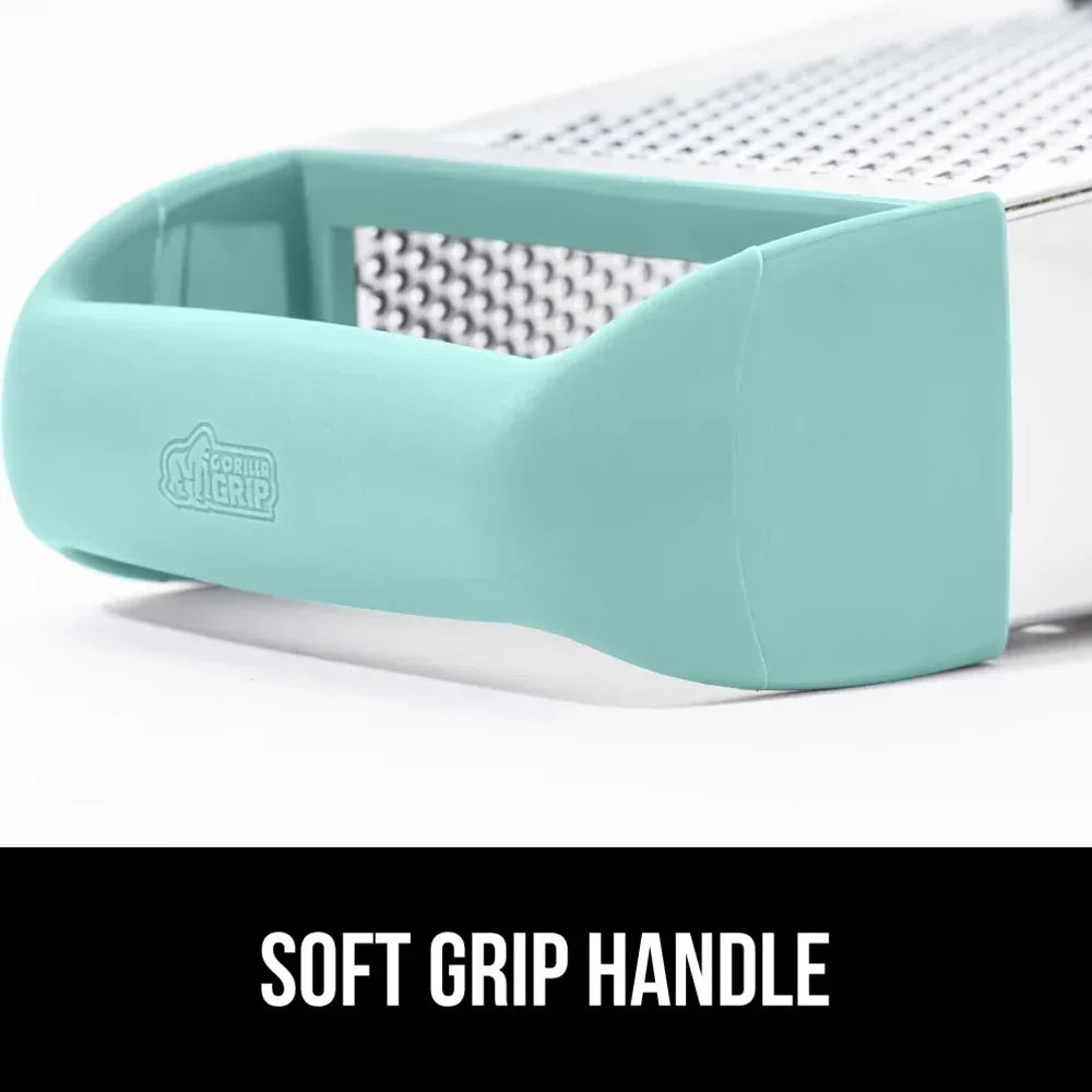 GORILLA GRIP Cheese Grater, BPA Free Stainless Steel Box Graters, Cheeses and Veggie Shredder