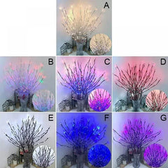 Pretty Comy 30" 20LED Lighted Branches Battery Operated Warm White Led Twigs Lighted Willow Branches Vase Fillers for Christmas Home Party Decoration Indoor Outdoor Use