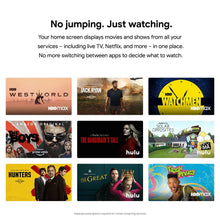Streaming entertainment app selection grid on a TV interface