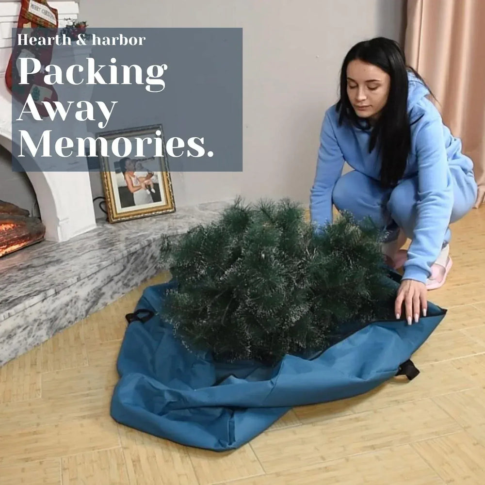 Hearth & Harbor Christmas Tree Storage Bag made from Durable Fabric, Fits up to 7.5 ft Holiday Trees - USA MEGA SHOP