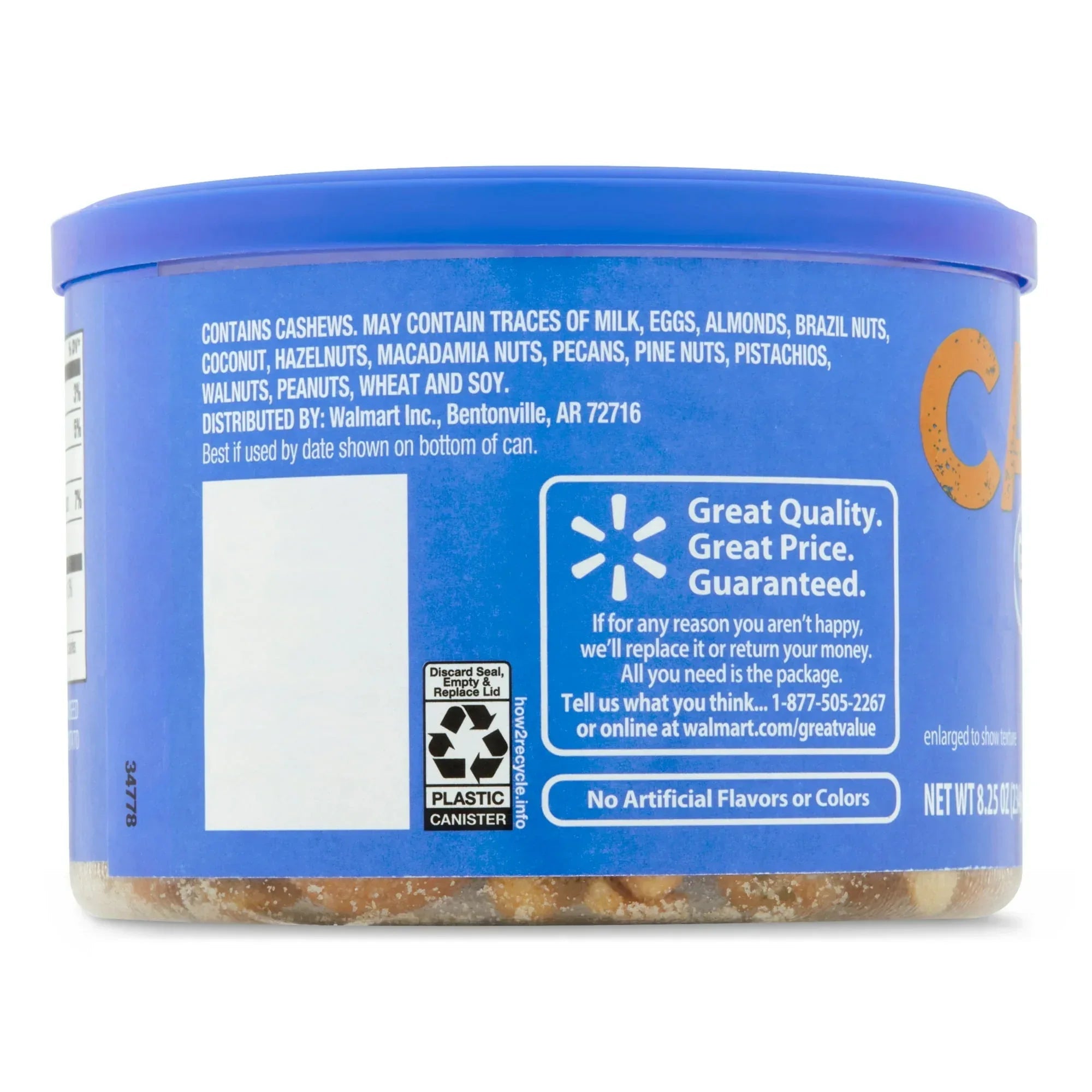 Great Value Honey Roasted Cashews, 8.25 oz