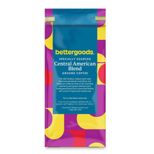 Ground coffee bag back label with detailed description and directions
