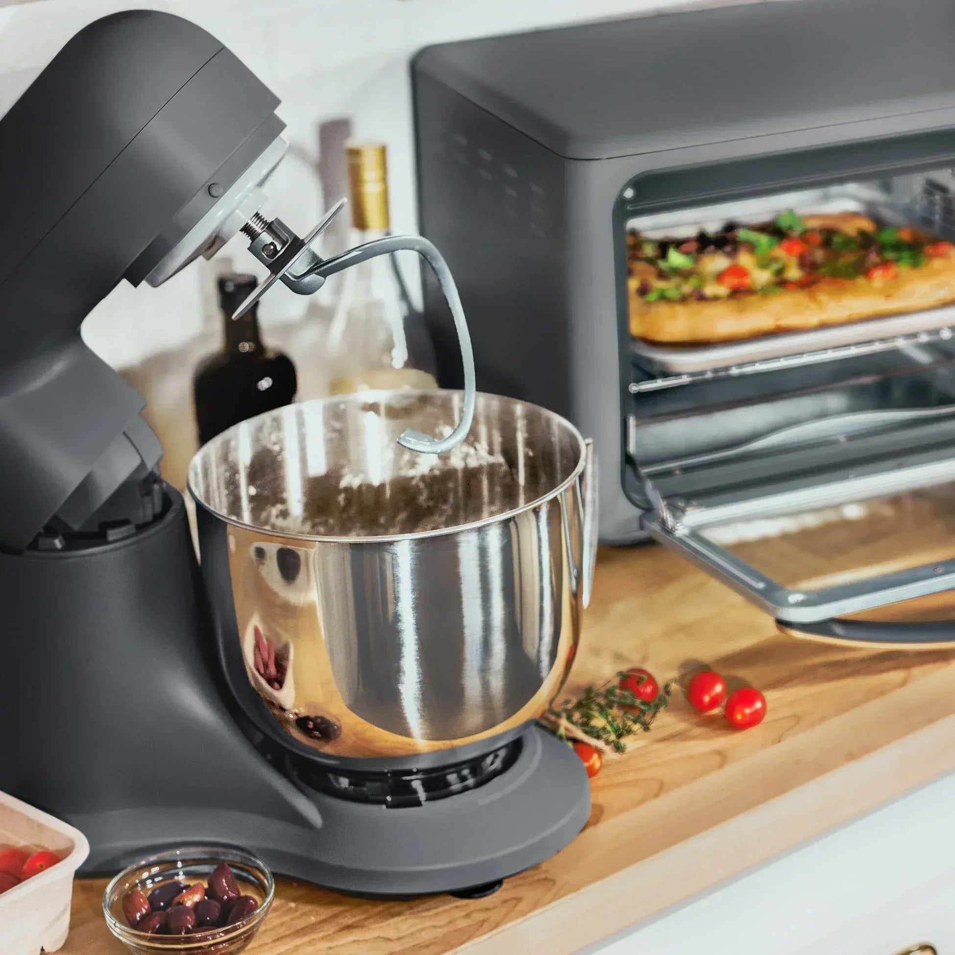 Beautiful 5.3 Qt Stand Mixer, Black Sesame with Flat Beater, Dough Hook, Balloon Whisk
