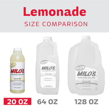 Lemonade juice drink 20 oz bottle, pale yellow label shown in size comparison