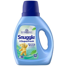 Snuggle SuperFresh liquid fabric softener bottle with Morning Breeze label