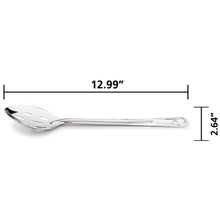 Stainless steel slotted spoon with hollowed head and long handle