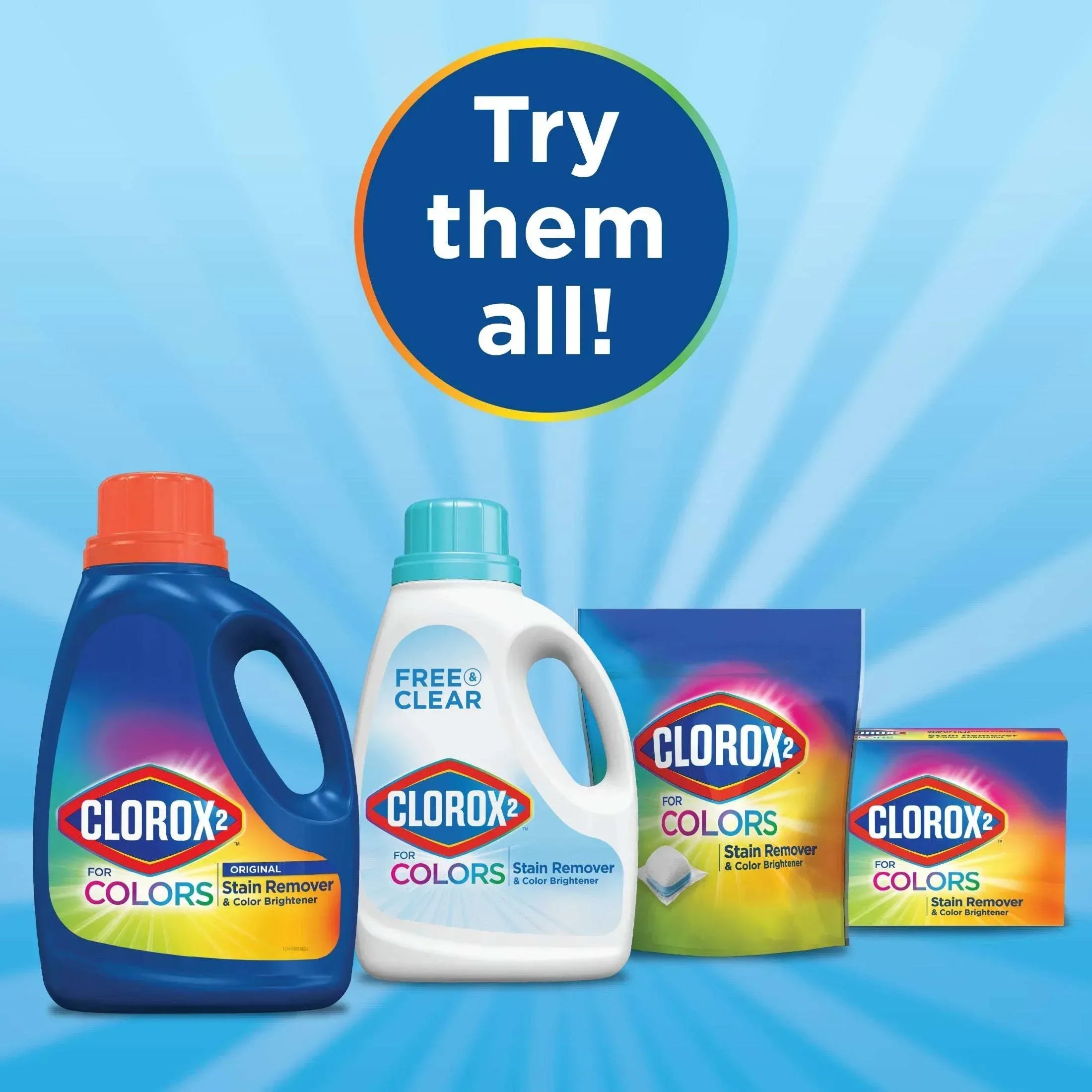 Clorox 2 for Colors Stain Remover and Laundry Additive, Bleach Free, Original, 88 Fluid Ounces