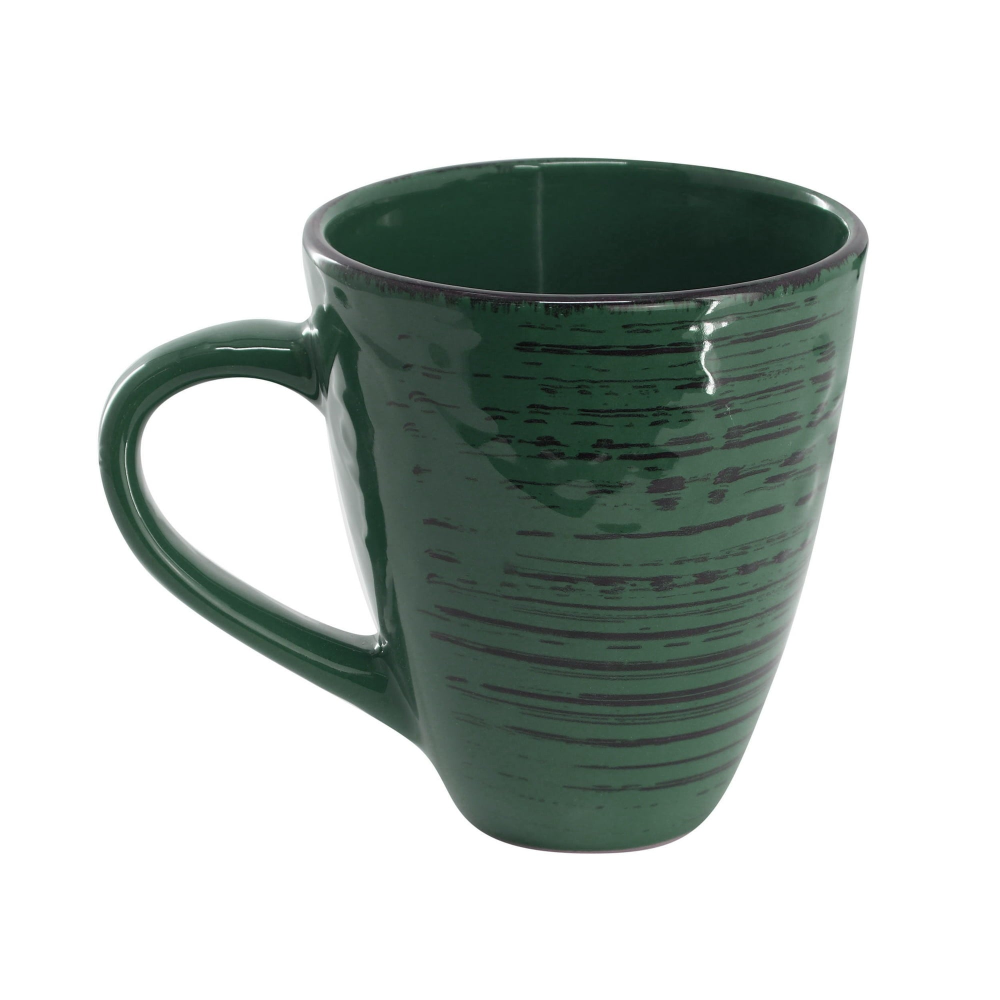 Elama Malibu Sea Glass 16-Piece Dinnerware Set in Dark Green