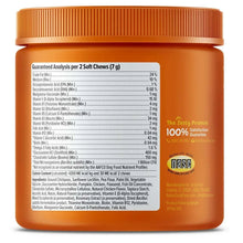 Zesty Paws 8-in-1 Multivitamin Bites jar back label with supplement facts