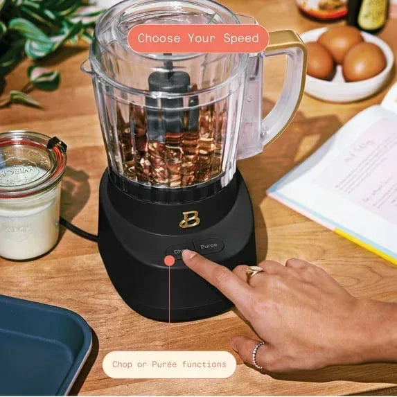 Beautiful 3-Cup Food Chopper, White Icing by Drew Barrymore