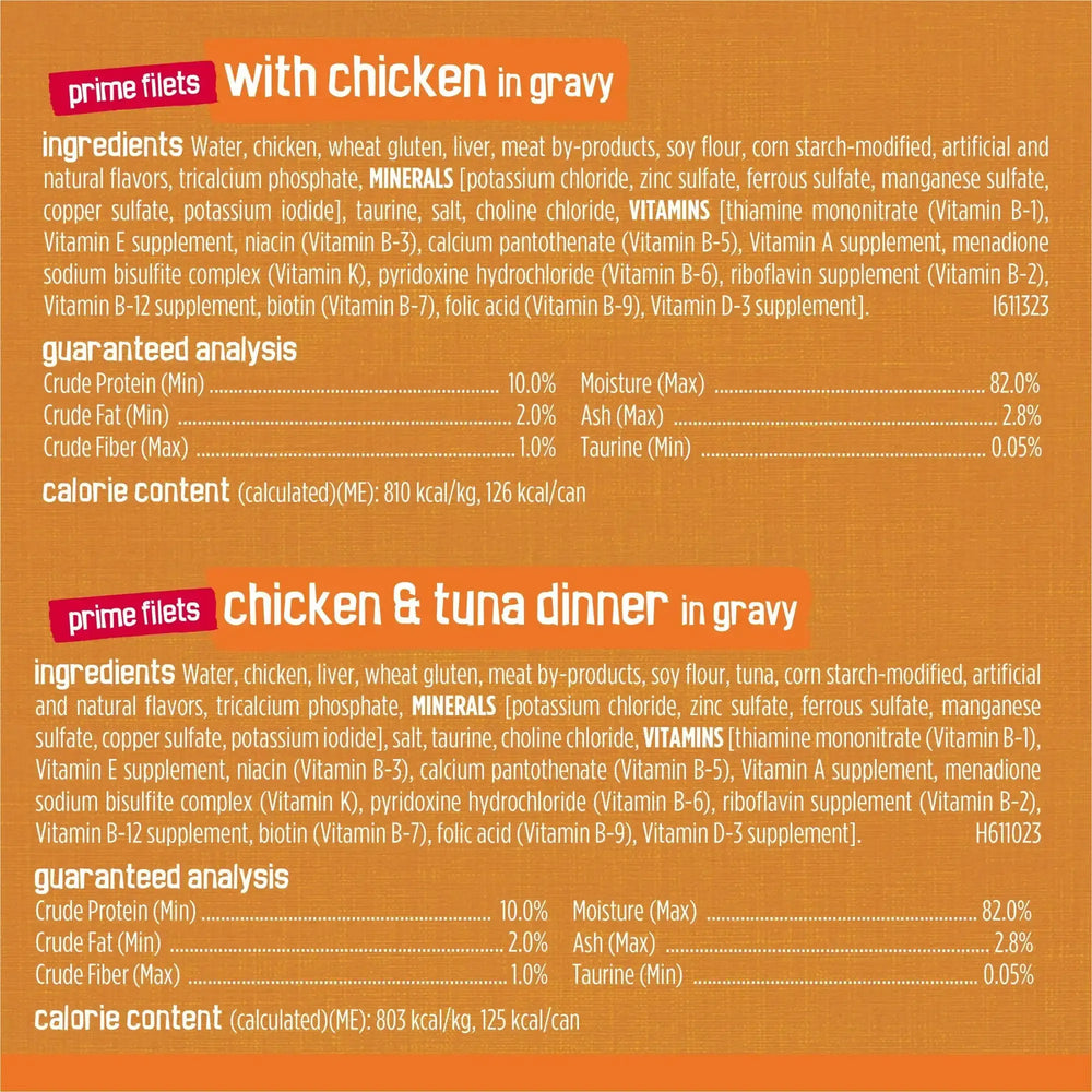 Purina Friskies Gravy Wet Cat Food Variety Pack, Chicken Lovers Prime Filets and Shreds, 5.5 oz Cans, 32 Pack - USA MEGA SHOP