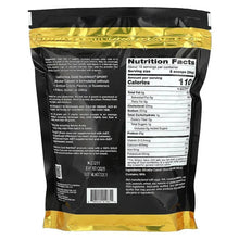 Unflavored micellar casein supplement pouch with nutrition facts panel, black and gold