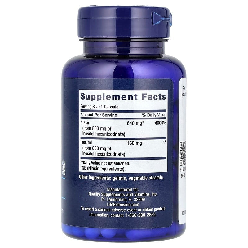 Life Extension, No Flush Niacin, 100 Capsules