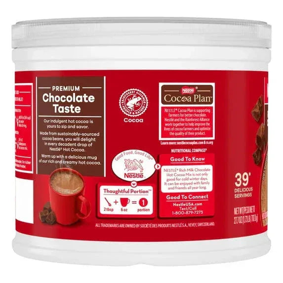 Nestle Hot Cocoa Rich Milk Chocolate Flavored Mix Powder, 27.7 oz, Can - USA MEGA SHOP