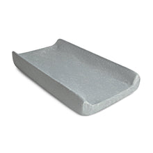 Contoured changing pad base in light grey with rounded edges