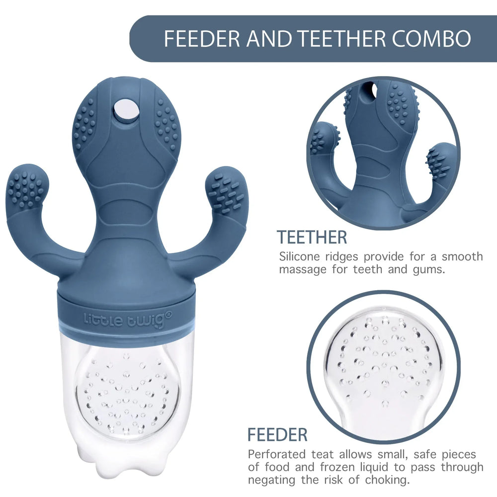 Little Twig Freezable Teether Set Steel Blue - USA MEGA SHOP