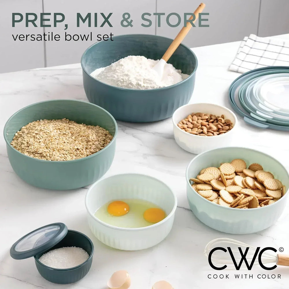 COOK WITH COLOR Meal Prep Containers Wide Mixing Bowls Food Storage Containers with Lid - USA MEGA SHOP